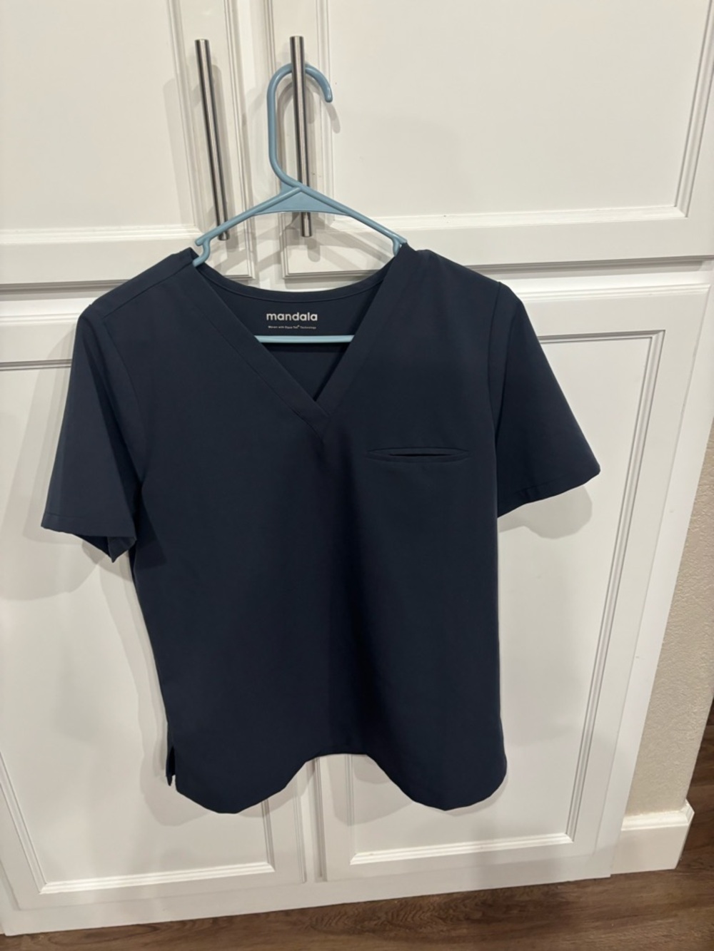 Mandala Pewter V-Neck Scrub Top